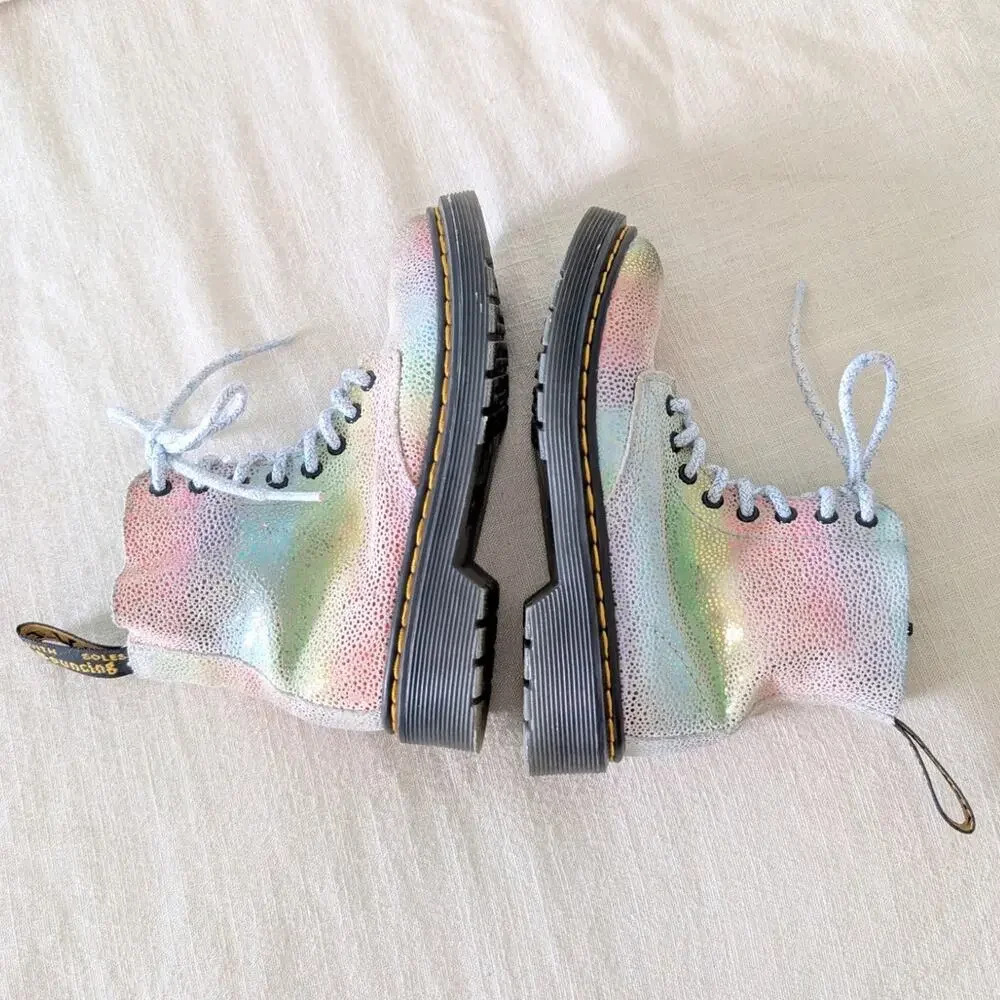 Dr. Martens 1460 Pascal T Iridescent Rainbow Metallic Boots size 12 Little Kids